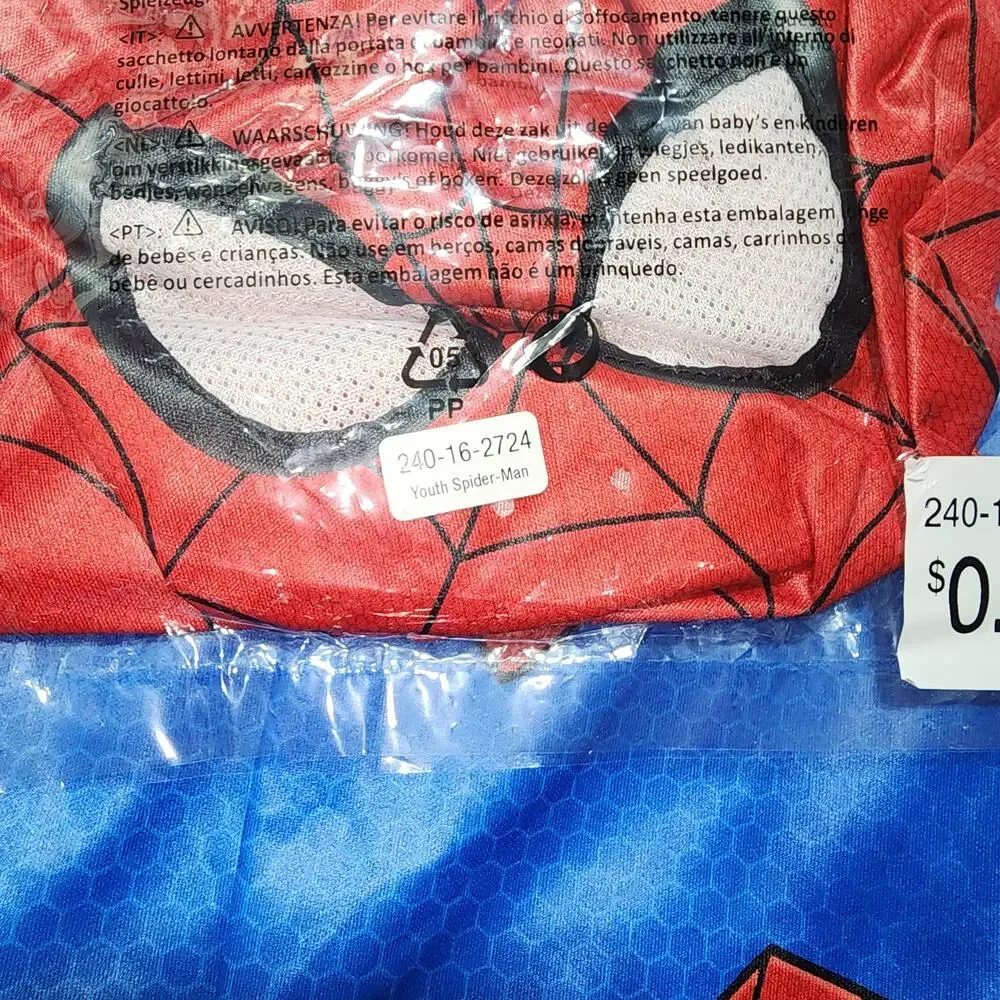 Spider-Man costume for youth L38''  x w26''